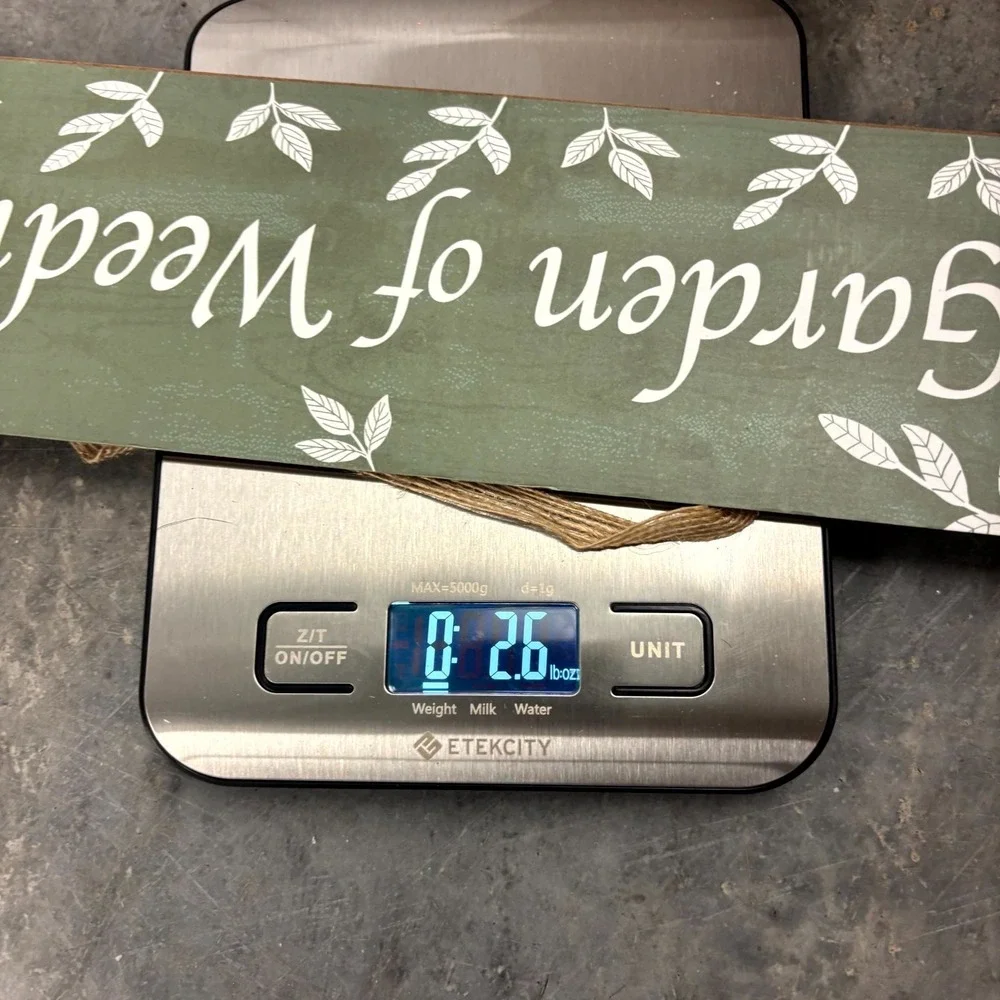 Garden of Weedin Funny Garden Sign Wood Hanging Plaque Green Rustic Decor